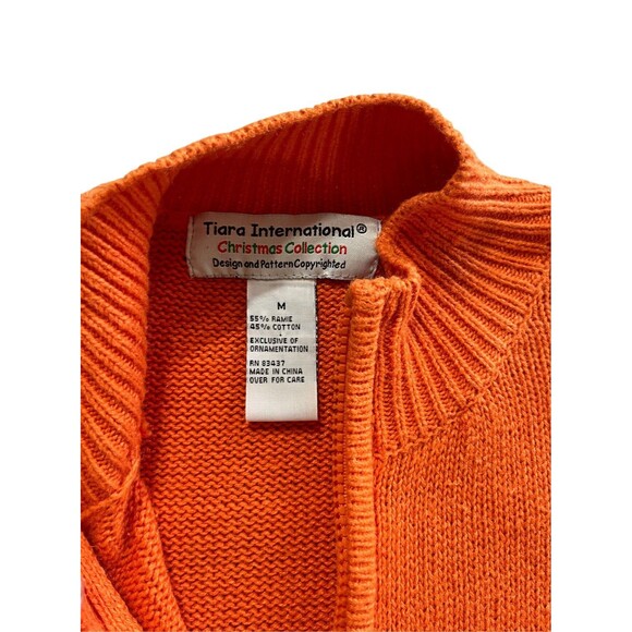VTG Tiara international Snowman Christmas Collection Beaded Knit Sweater Zip XL - Picture 8 of 8